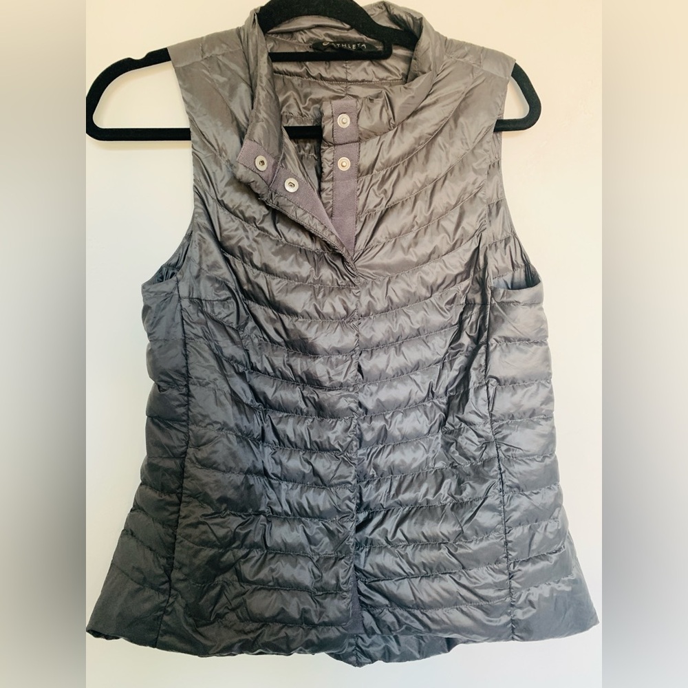 Athleta Charcoal Down Puffer Vest